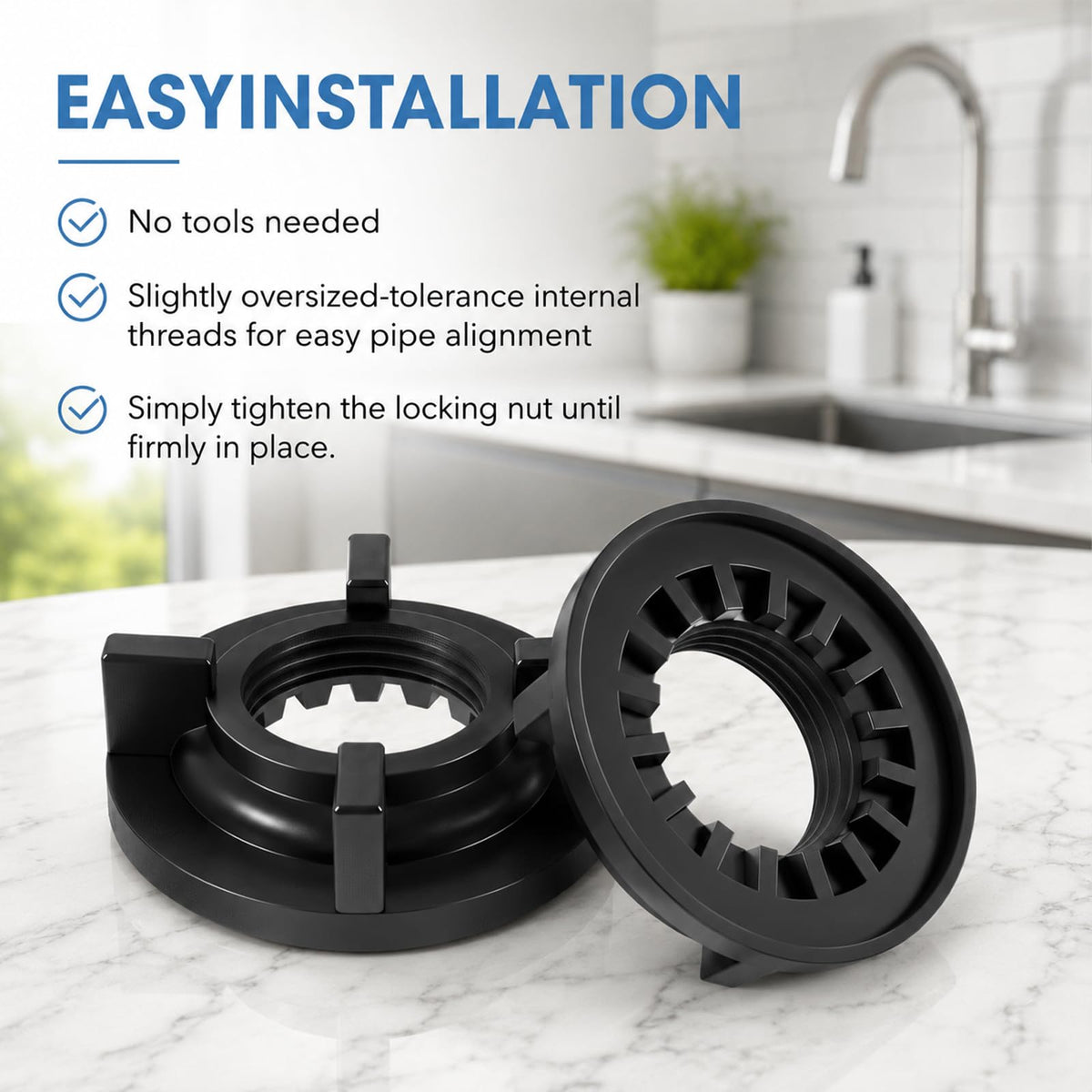 Chsoejuf 4PCS 1/2" IPS Faucet Mounting Nut Durable Plastic Lock Nuts Kit