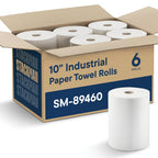 Industrial Paper Towels 10 x 800 White Roll Towels High Capacity Premium Quality (TAD Fabric Cloth Like Texture) Fits