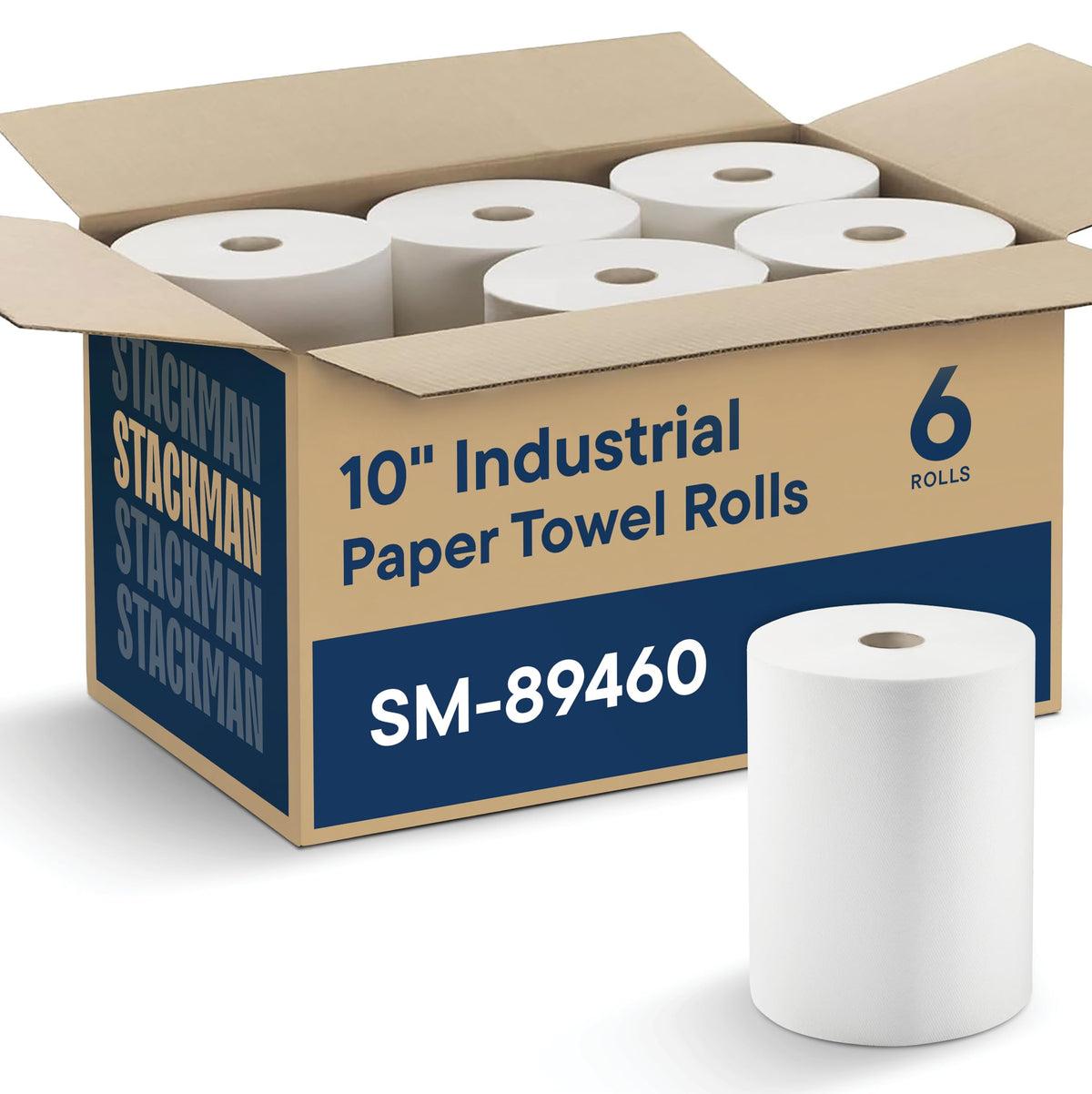 Industrial Paper Towels 10 x 800 White Roll Towels High Capacity Premium Quality (TAD Fabric Cloth Like Texture) Fits