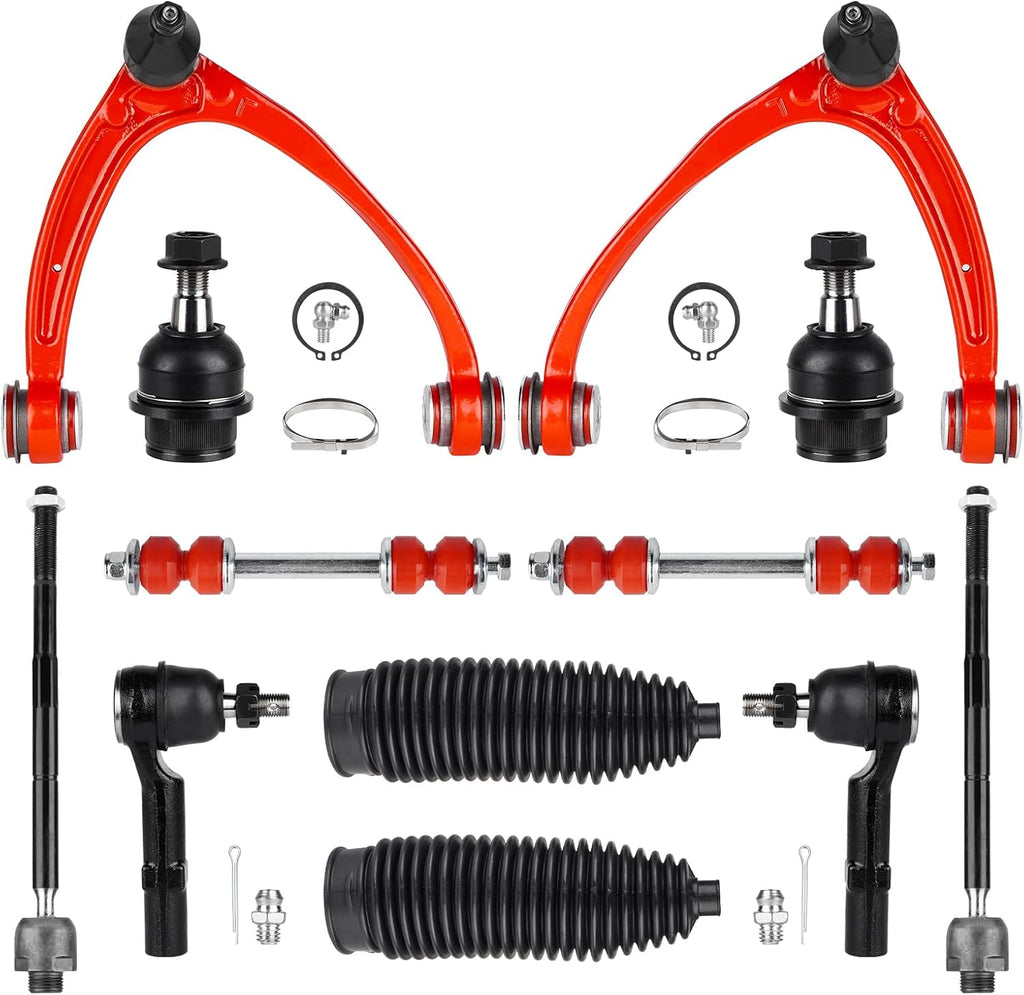 12PCS Front Upper Control Arm Suspension Kit Lower Ball Joints with Polyurethena Bushing 07-14 Fit for Cadillac Escalade Fit for Chevrolet Suburban 1500 Tahoe Avalanche Fit for GMC Sierra Yukon XL