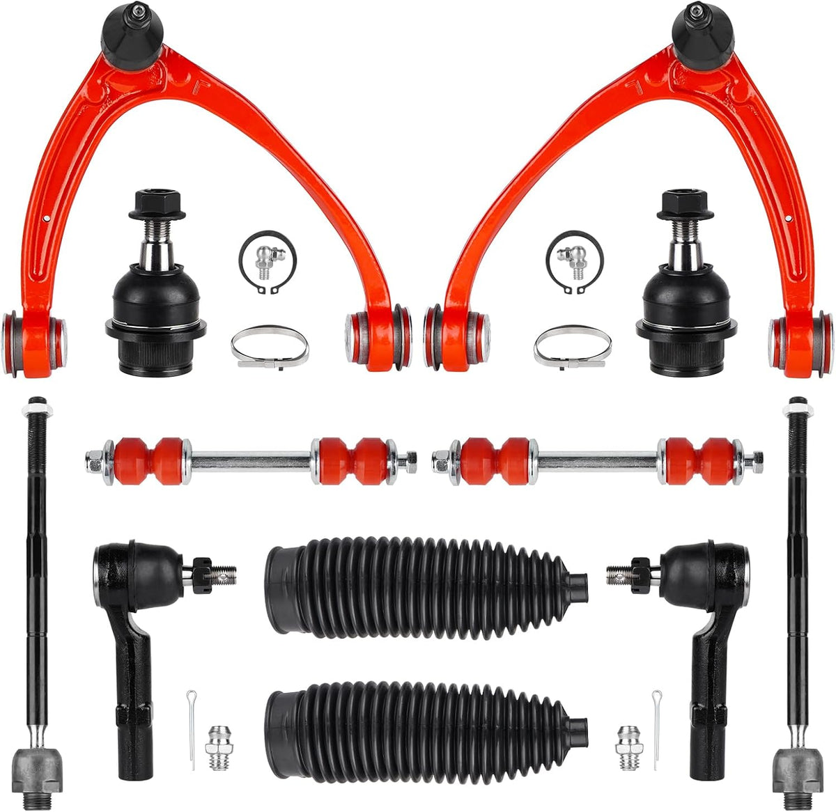 12PCS Front Upper Control Arm Suspension Kit Lower Ball Joints with Polyurethena Bushing 07-14 Fit for Cadillac Escalade Fit for Chevrolet Suburban 1500 Tahoe Avalanche Fit for GMC Sierra Yukon XL