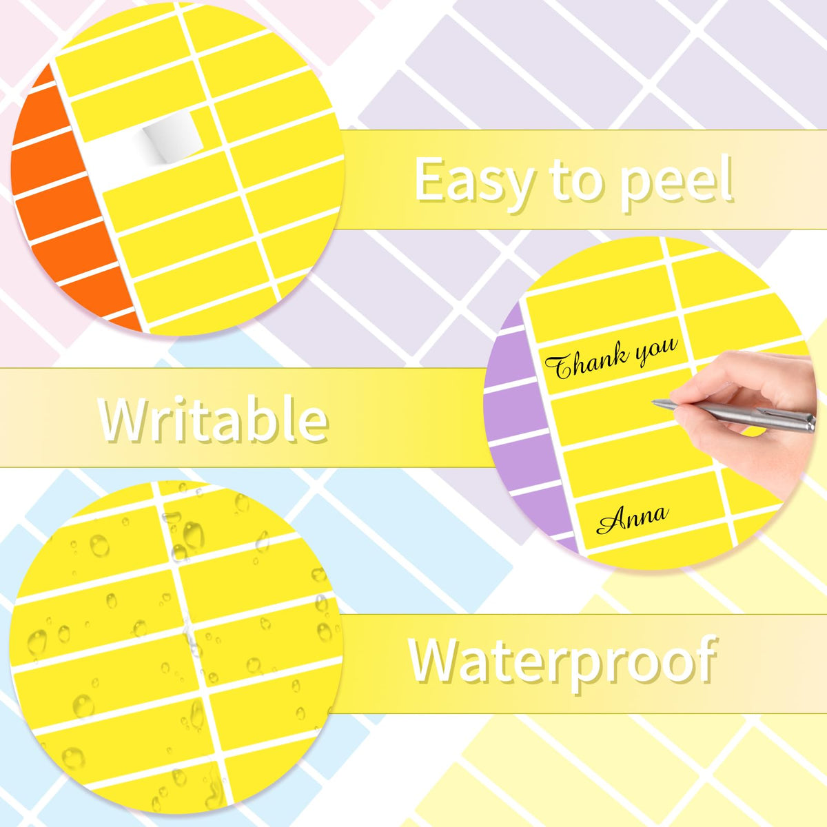 Color Coding Labels,400 PCS 1" x 3" Yellow Rectangular Colored Labels Stickers