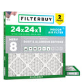 24x24x1 Air Filter MERV 8 Dust & Allergy Defense (2-Pack)