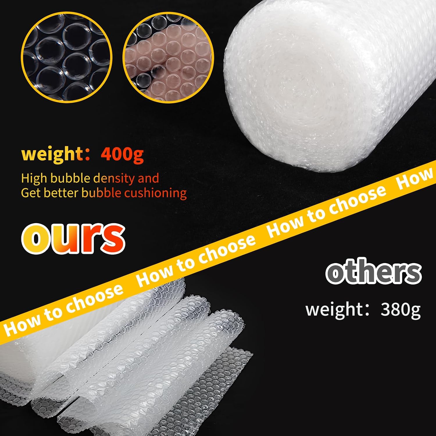 Bubble Cushioning Wrap 2 Pack 12 Inch x 72 ft Bubble Wrap for Packing，Moving Boxes and Shipping for Your