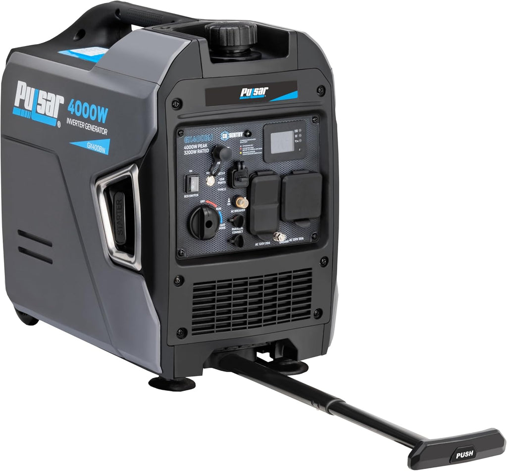 Products GX400BN, 4000W Portable Ultra-Quiet Dual Fuel & Parallel Capability, RV-Ready, Handle & Wheels, with CO