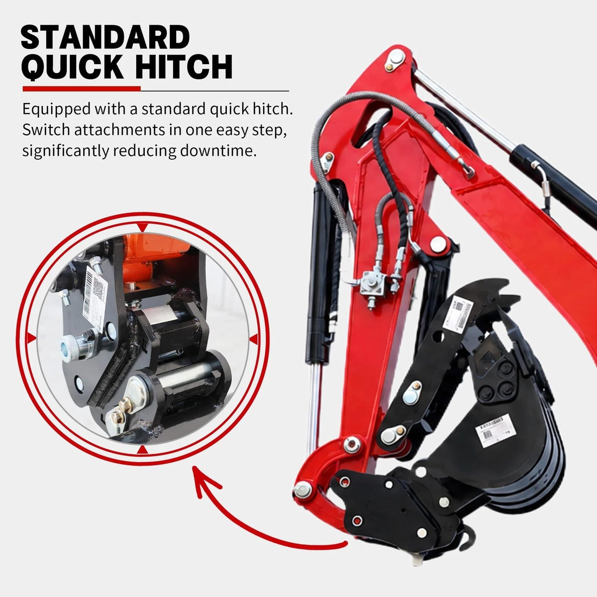 1.4 Ton Mini Excavator with Kubota-Diesel Engine, Side Swing Boom.