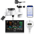 7-in-1 Wi-Fi Weather Station with APP, 7.5 in Display, Wireless Solar Powered Outdoor Sensor, with Pool Thermometer