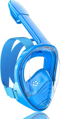 Kids Snorkel Mask Full Face, Snorkeling Set with Camera Mount, Foldable 180 Degree Panoramic View Snorkeling Gear