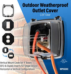 Intermatic WP1020C Deep Weatherproof Outlet Cover, Clear, Vertical