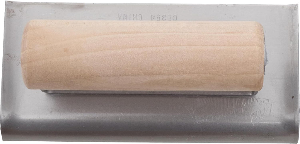 QLT Curved Concrete Edger, 6 x 2 3/4 Inch, Hand Edger Tool | Carbon Steel Blade, Wood Handle, 3/8 Inch Radius, Curved