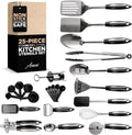 25-Piece Stainless Steel Kitchen Utensil Set | Non-Stick Cooking Gadgets and Tools Kit | Durable Dishwasher-Safe