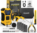 Flat Tire Repair Kit with Air Compressor, 150PSI Portable Air Pump with Auto-Stop & LED, Heavy Duty Tire Plug Kit for