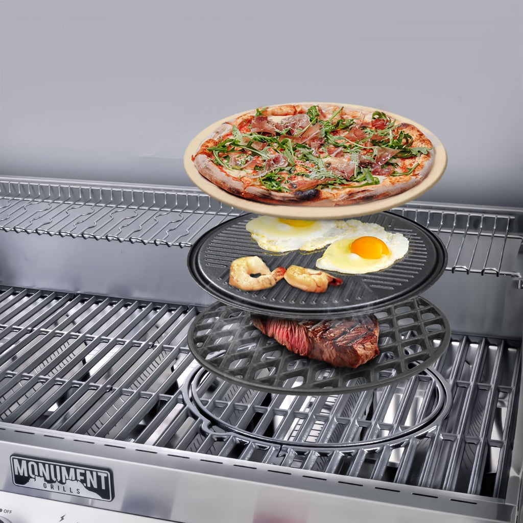 Pizza Stone, Heavy Duty Cordierite Pizza Pan for Oven and Grill, Thermal Shock Resistant Baking Stone for Pizza, 12