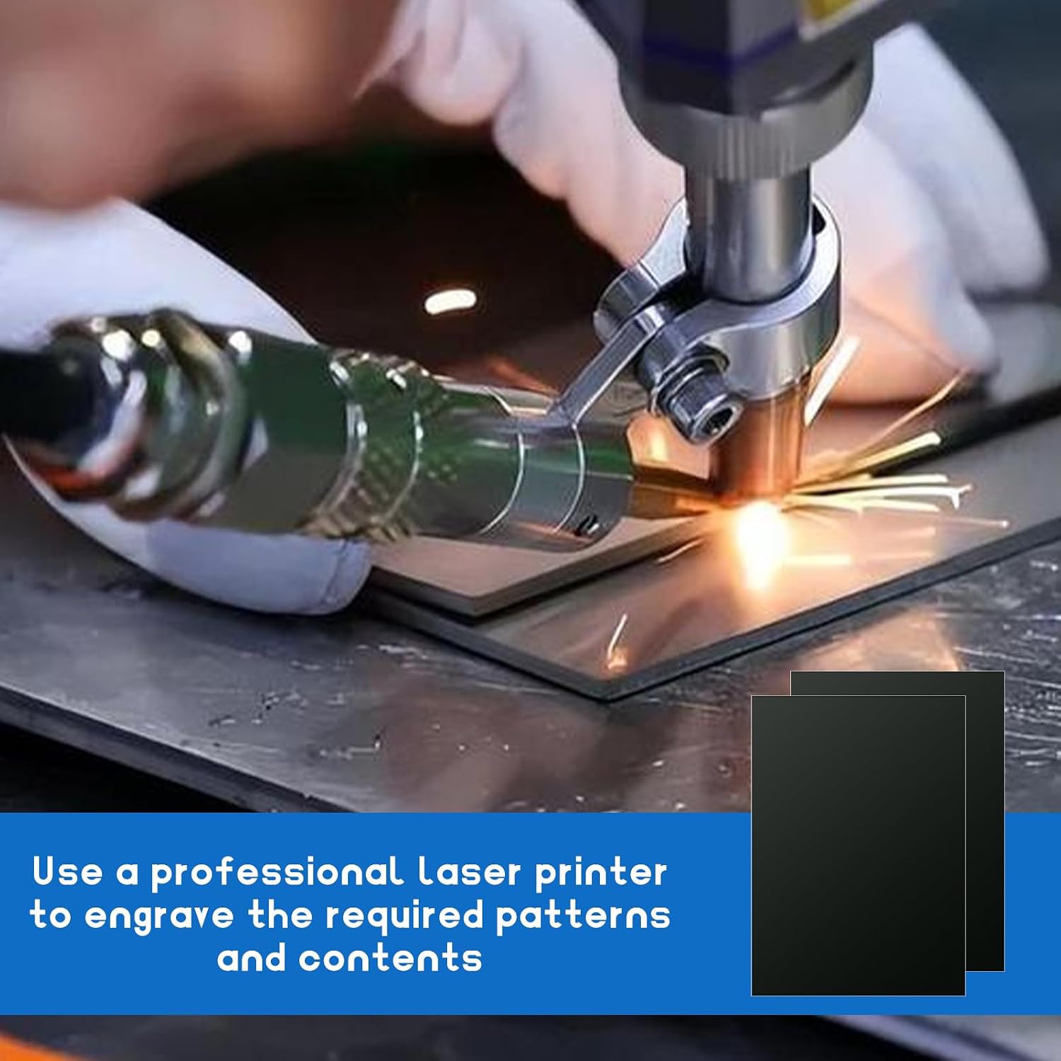 7x5x1/32inch Anodized Aluminum Sheet Metal, 10 Pack Black Aluminum Plate 0.8mm Thick Engraving Blanks for Laser