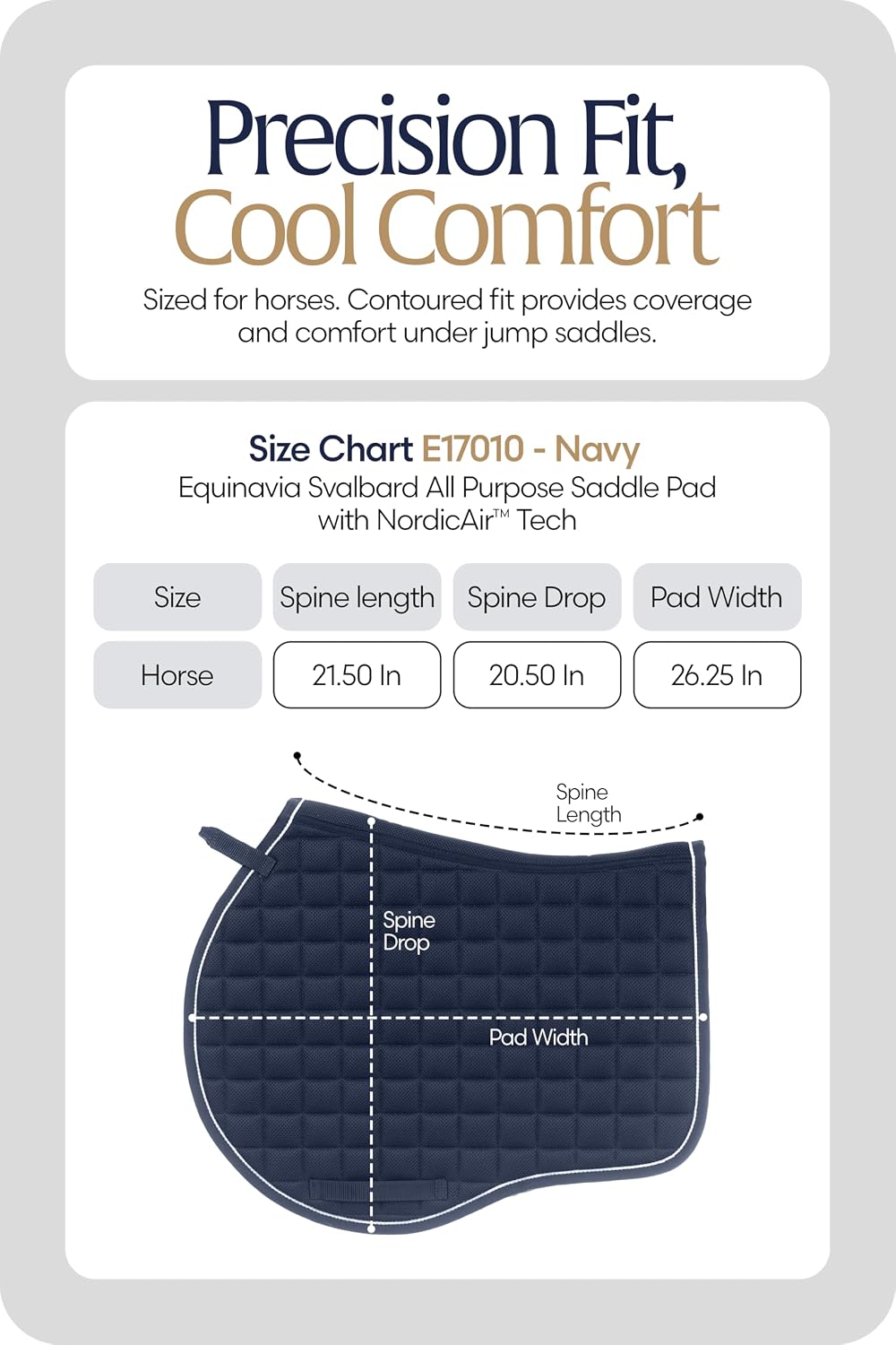 Svalbard NordicAir Tech Horse Saddle Pad, Equestrian Saddle Pads