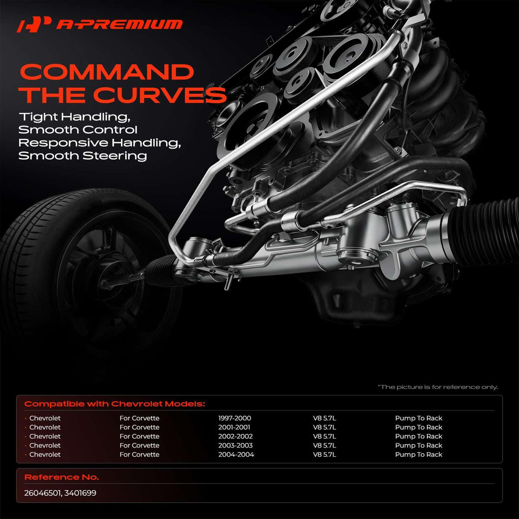 A-Premium Power Steering Pressure Hose Assembly Compatible with Chevrolet