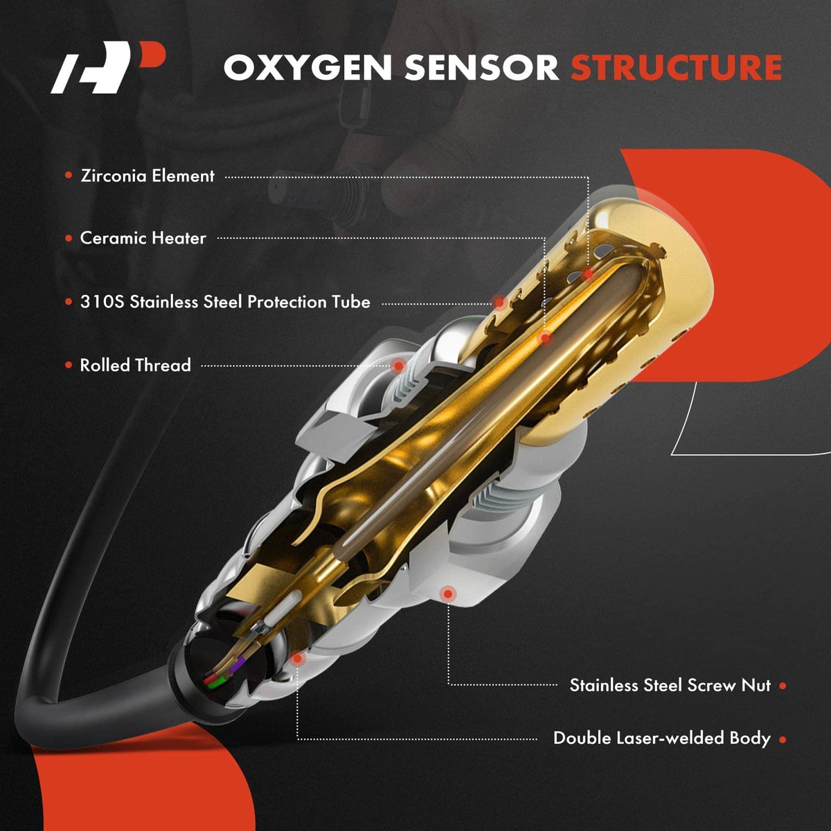 A-Premium Upstream and Downstream O2 Oxygen Sensor Compatible with Mazda