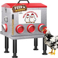 10-Gallon Metal Automatic Chicken Feeder with 8 No-Waste Feeding Ports