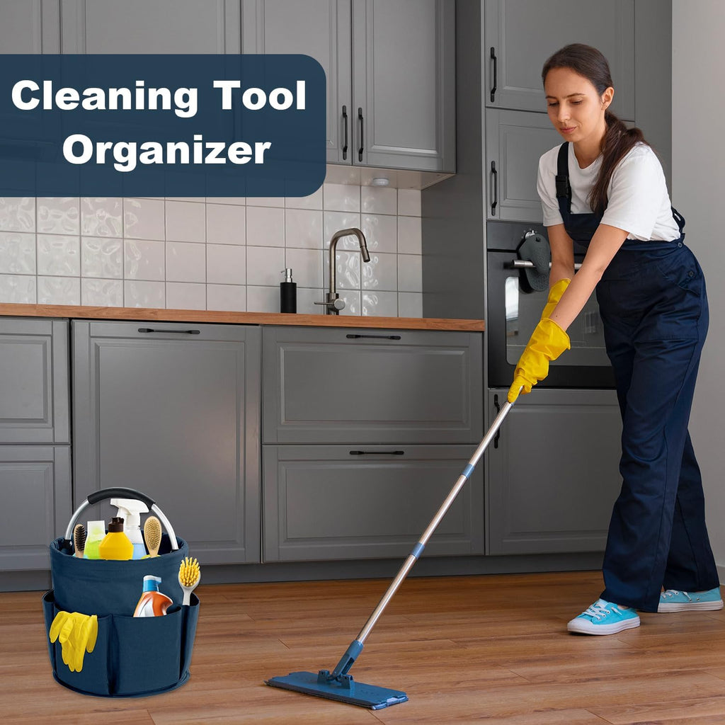 17L Cleaning Caddy with Handle, Cleaning Supplies Organizer, Foldable Storage Basket, Cleaning Supply Caddy, Portable