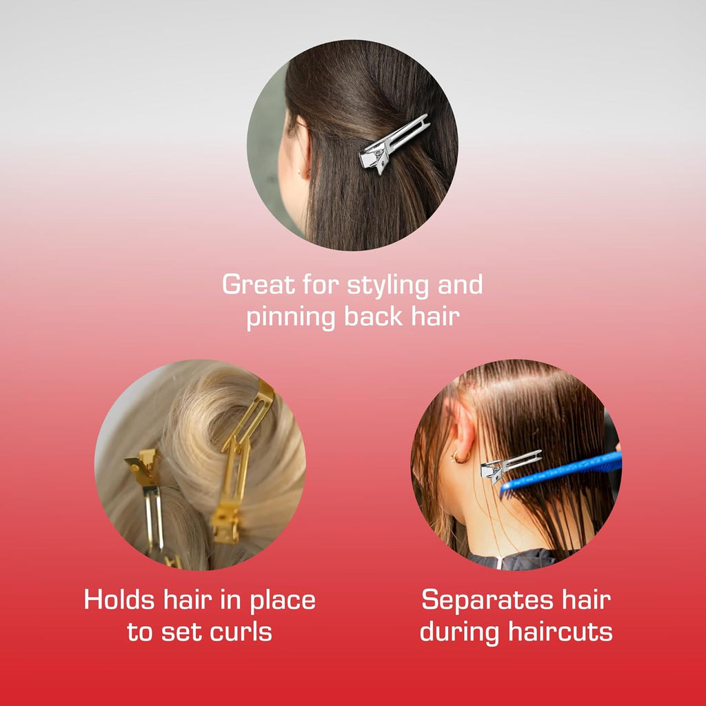 80pcs 1.75" Slide-In Hair Clips, Durable Metal Curl Setting Clips for Hairdressing, Sectioning & Retwisting