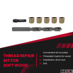 E-Z LOK-901050 Hex Threaded Insert Installation Kit for Soft Wood - Flanged - M10-1.5 x 13mm