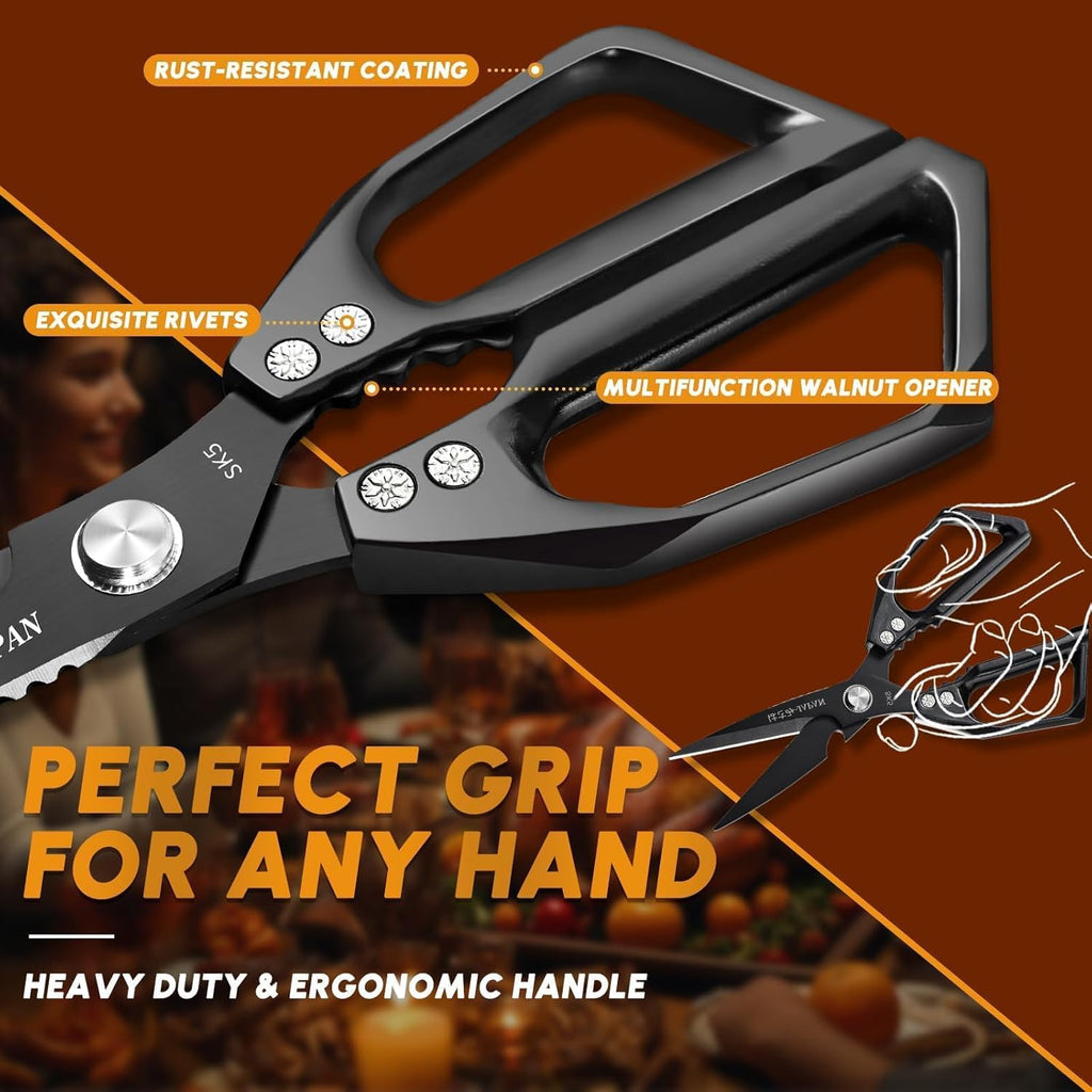 Kitchen Shears Set, Heavy Duty Poultry Shears, Japanese Kitchen Scissors for Meat, Chicken Bones, and Turkey, Gifts