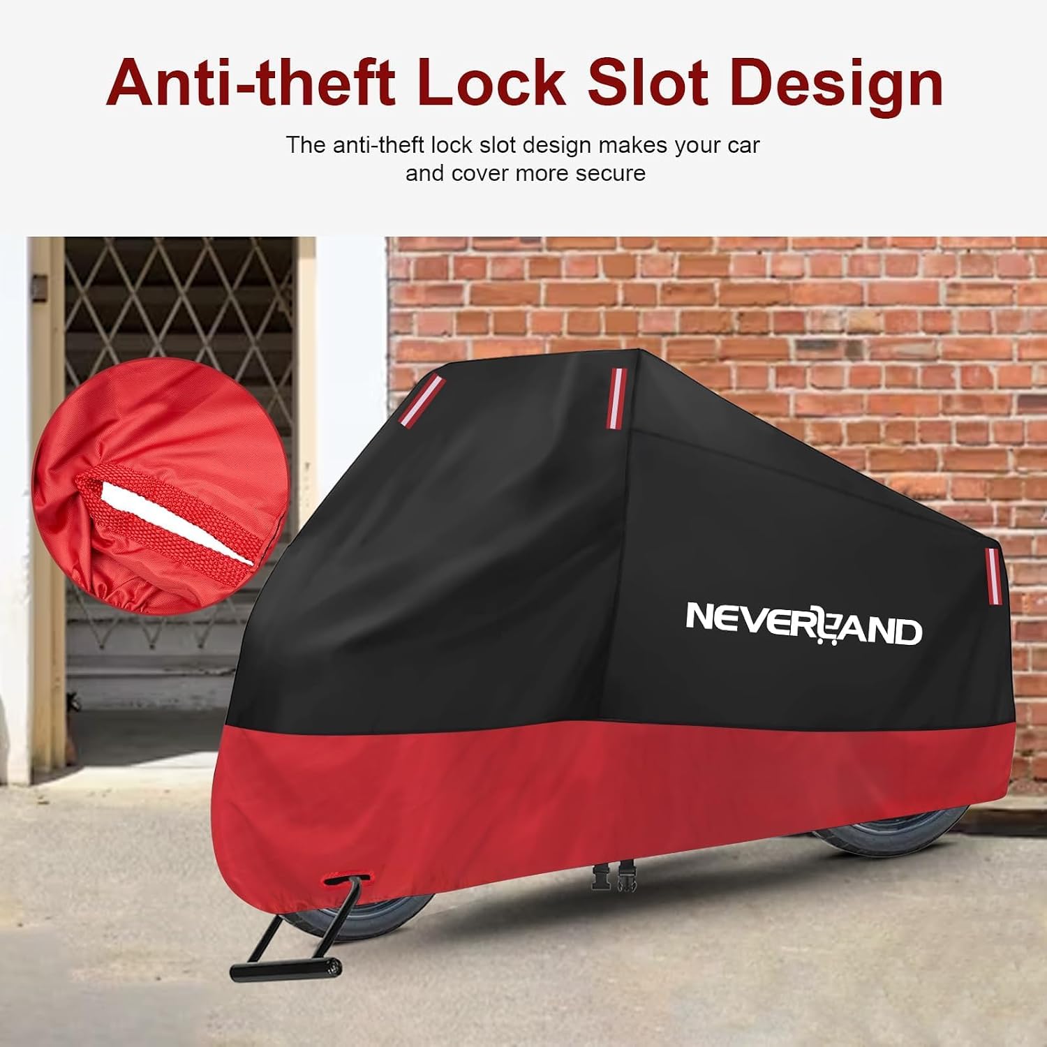 Motorcycle Cover 300D Waterproof Outdoor All Weather Protection | Universal Scooter Cover Against Dust, Rain, UV with