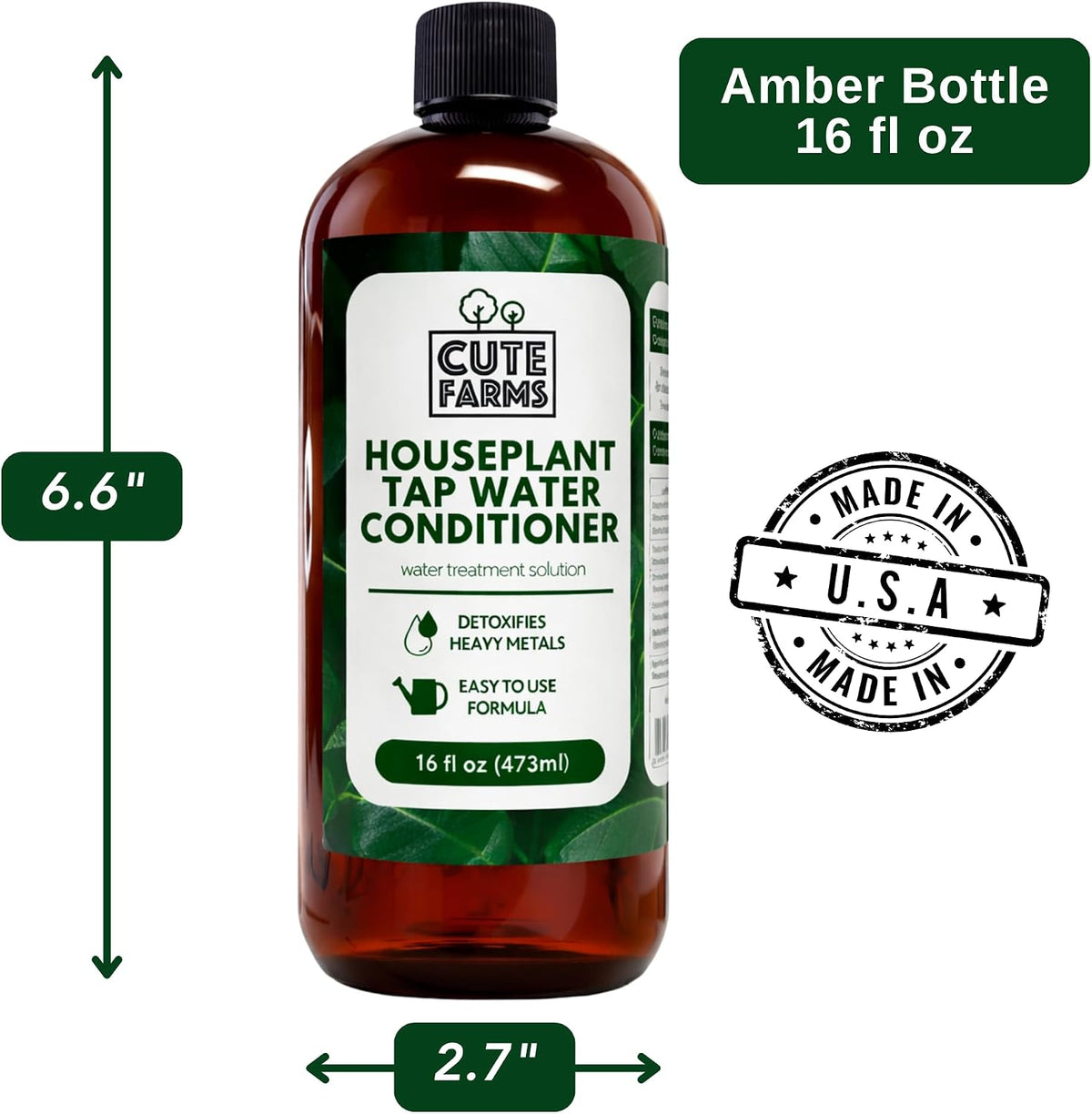 Tap Water Conditioner for Houseplants, Hydroponics, & Aquariums | 16oz | Detoxifies Heavy Metals, Remove Chlorine &