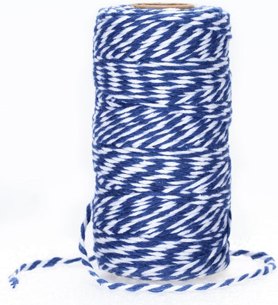 Blue and White Twine String, 328 Feet Christmas Bakers Twine String, 2MM Heavy Duty Packing String for DIY Crafts