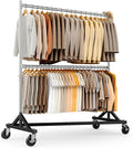 Z Rack, Clothes Rack Hold 550LB 86" H Adjustable Height Double Rod | Heavy Duty Clothing Rack, Large Storage Space