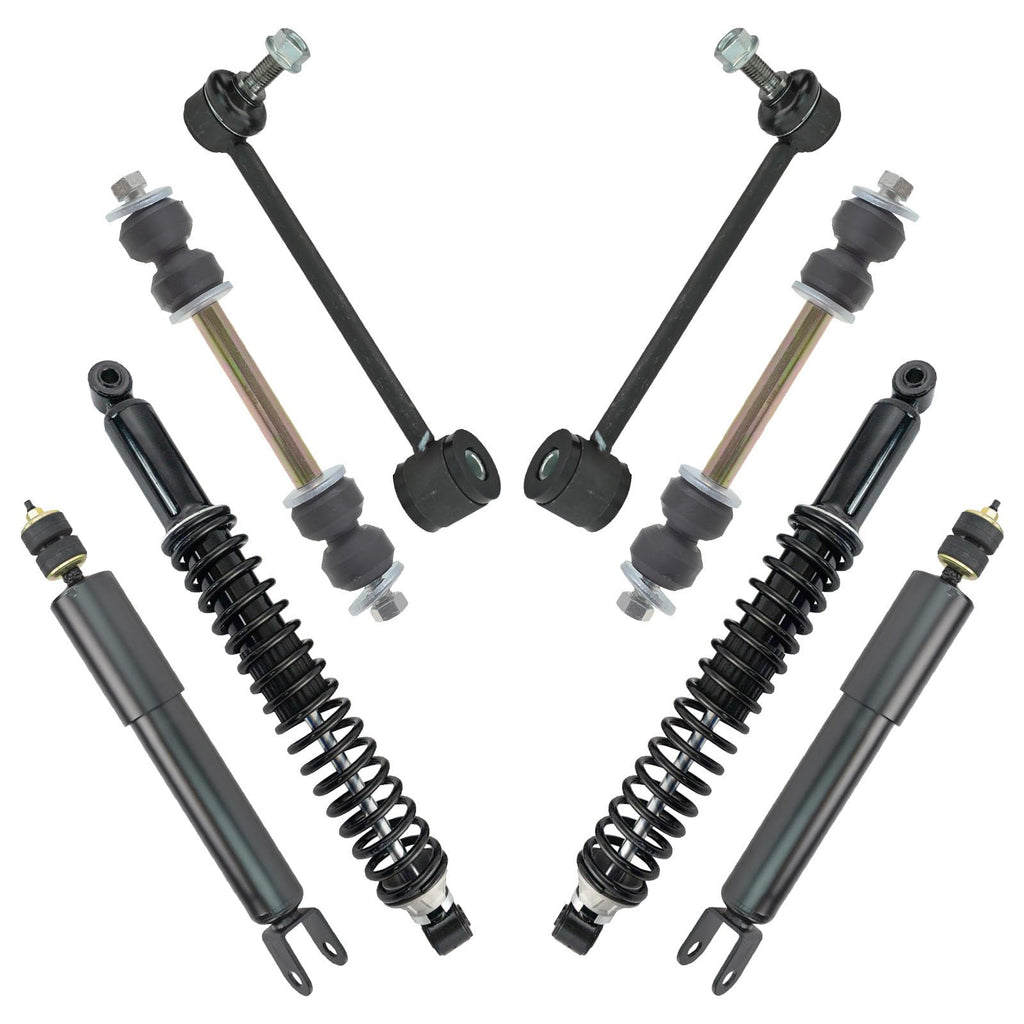 TRQ Front and Rear Suspension Kit Shock & Spring Strut Assembly Set Shock