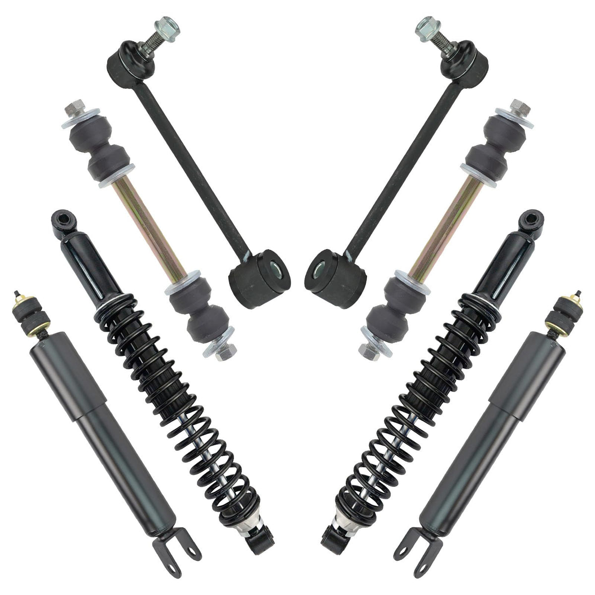 TRQ Front and Rear Suspension Kit Shock & Spring Strut Assembly Set Shock
