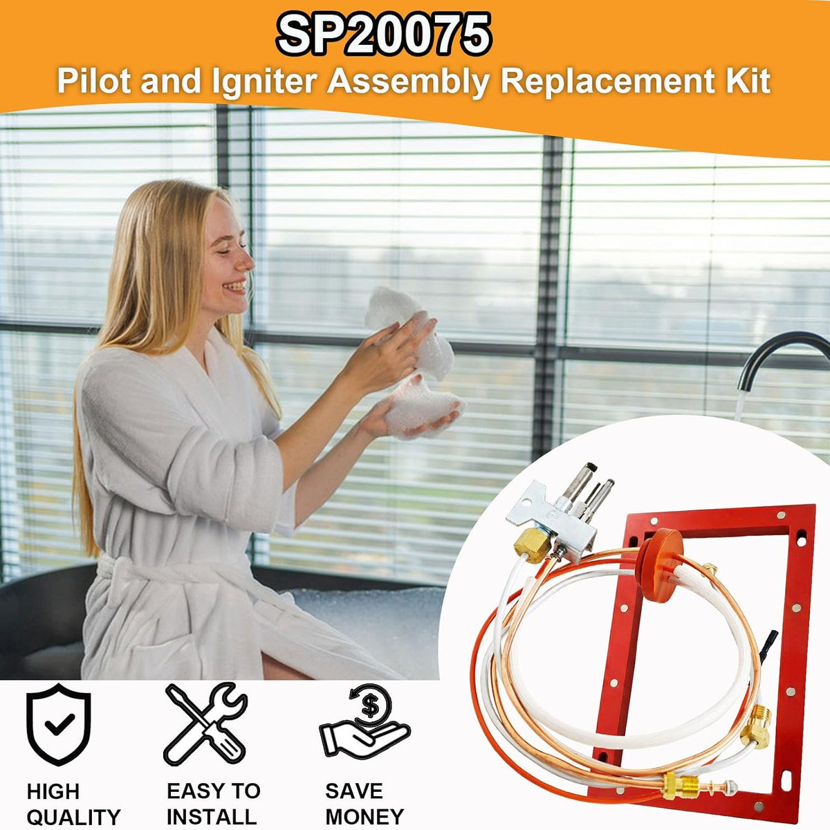 Upgraded SP20075 SP20305A Pilot and Igniter Assembly Kit for Water Heater