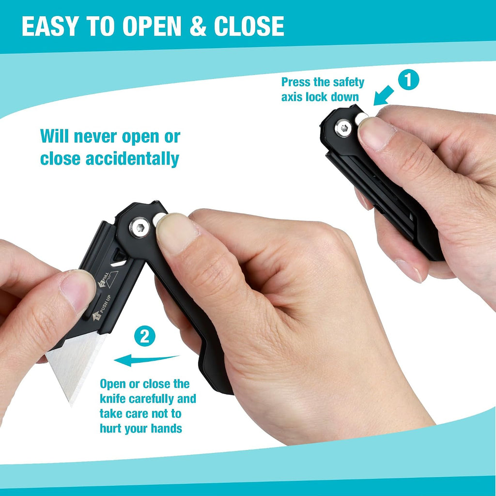 2-Pack Folding Utility Knife, Mini Box Cutter for Men Women