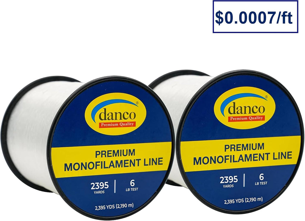 Monofilament Fishing Line | Jumbo Amount 2-1/4 lb Spools Value Pack - Low Memory and Stretch - Abrasion Resistant