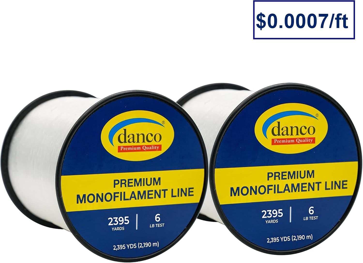 Monofilament Fishing Line | Jumbo Amount 2-1/4 lb Spools Value Pack - Low Memory and Stretch - Abrasion Resistant