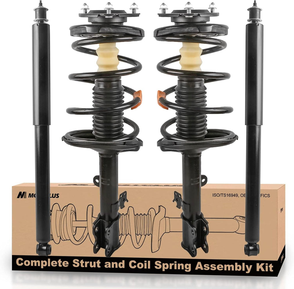 MOSTPLUS Front & Rear Complete Struts Assembly 171454 171453 437199 Compatible for 2001-2005 Toyota RAV4 AWD (set of 4) Coil Springs Shock Absorber