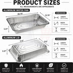 36 Piece Disposable Chafing Dish Buffet Serving Set with 3 Water Pans, 6 Half Size Food Pans, 3 Wire Racks, 6 Fuel