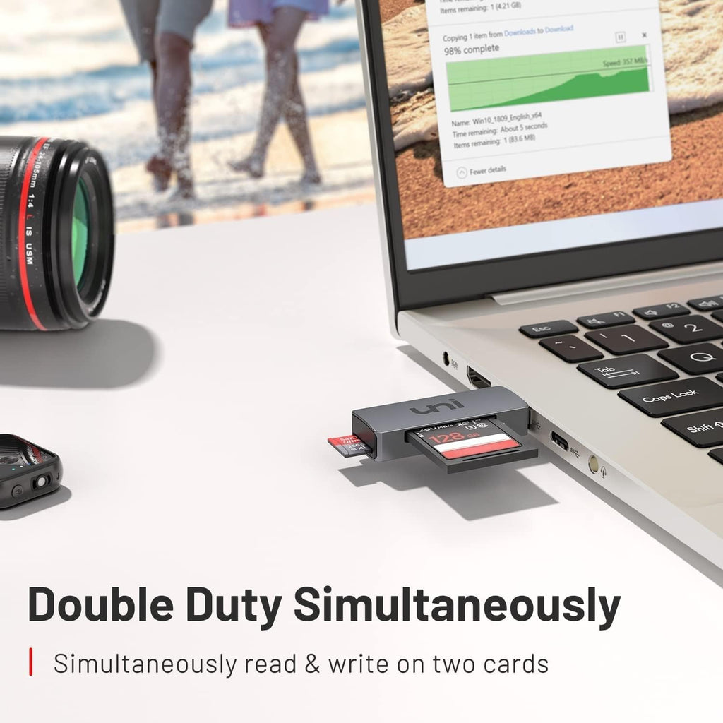 SD Card Reader, USB 3.0 SD Card Adapter High-Speed for SD/Micro SD/TF | Micro SD Memory Card Reader, Support