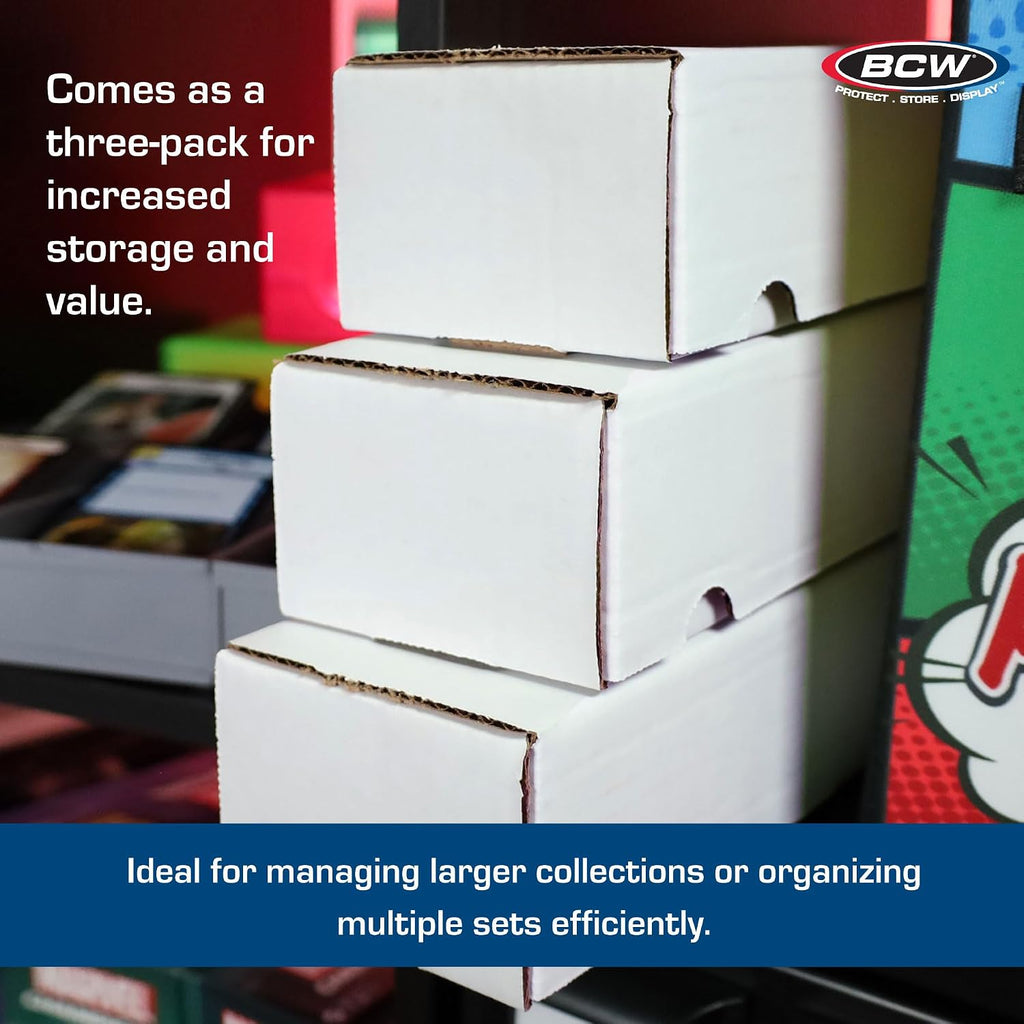 800ct Trading Card Storage Boxes - 3 Pack | Organizer for Sports Cards, MTG, Pokemon, and Card Games