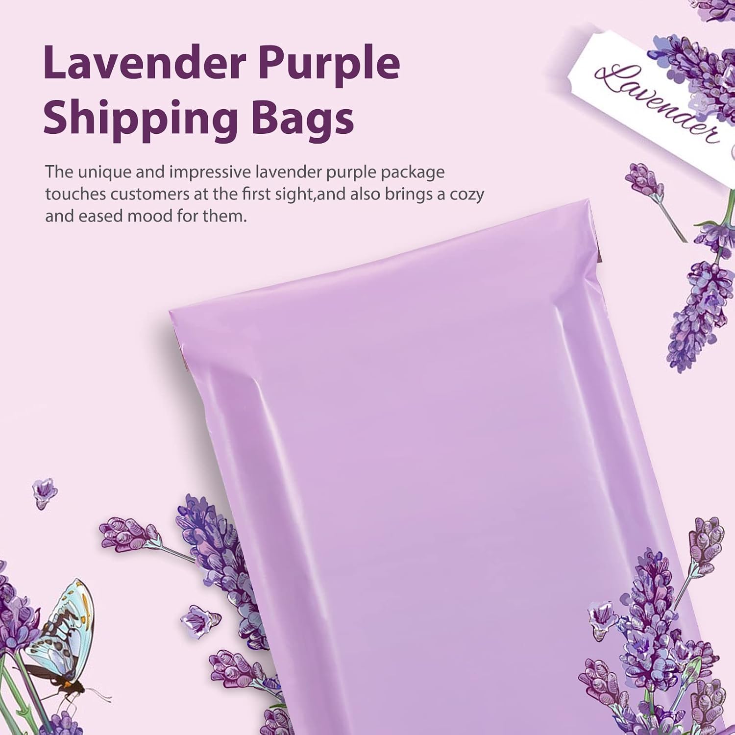 Poly Mailers 10x13 Inch 50 Pcs,Shipping Bags for Clothing Purple | Waterproof Strong Adhesive Shipping Envelopes for