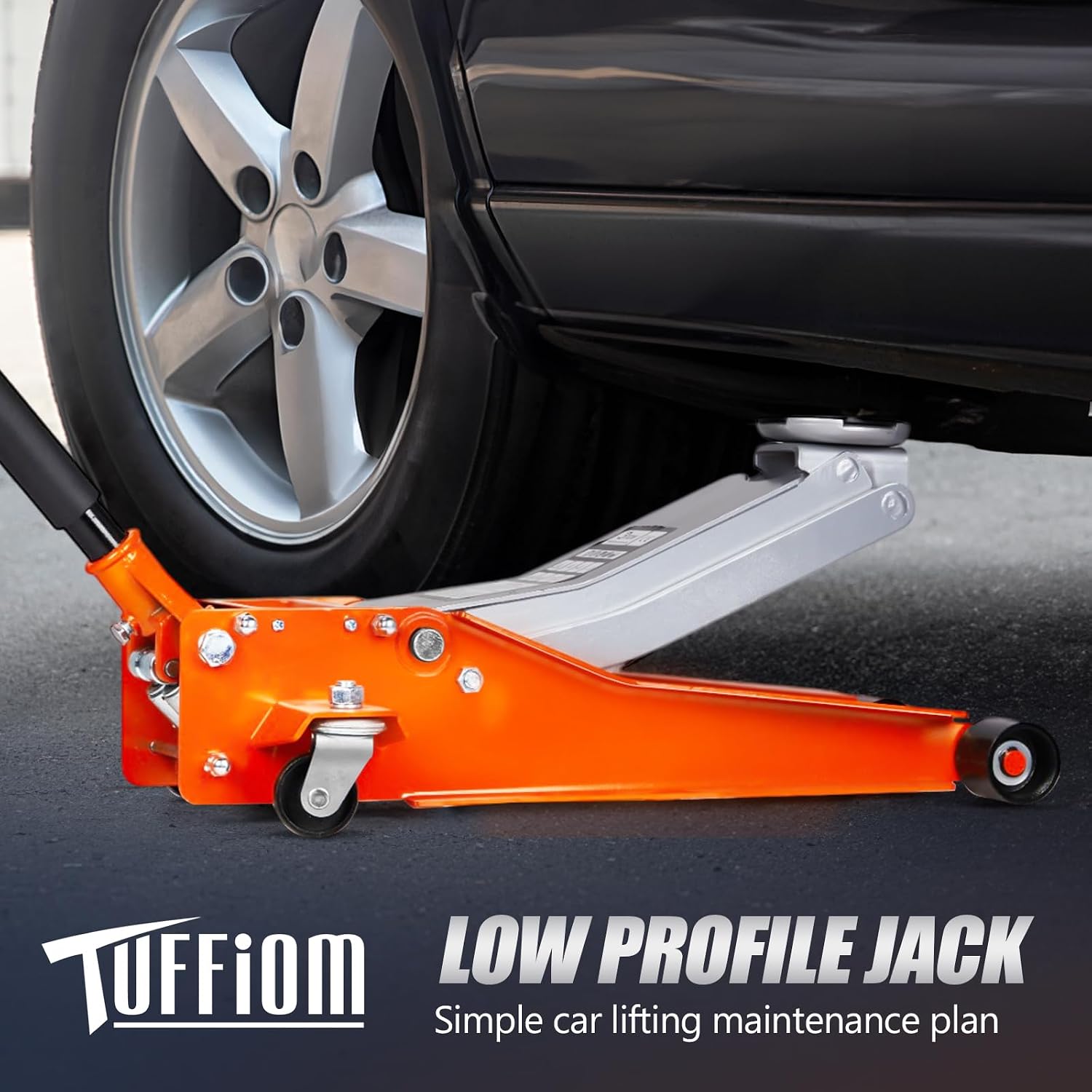 3 Ton Floor Jack, Aluminum and Steel Low Profile Jack with Dual Pistons Quick Lift Pump for Cars & SUVs, Lifting