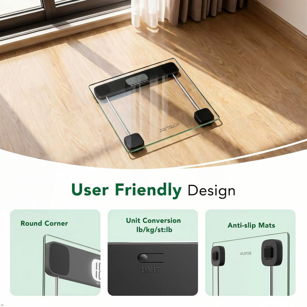 Scale for Body Weight, Accurate Bathroom Scales, Digital Weighing Machine for People, 400lb Capacity, LCD Display