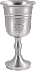 Zion Judaica 5" Elegant Kiddush Cup Goblet with Engraved Star of David Wine Cup for Shabbat 3.25 oz Bar Mitzvah