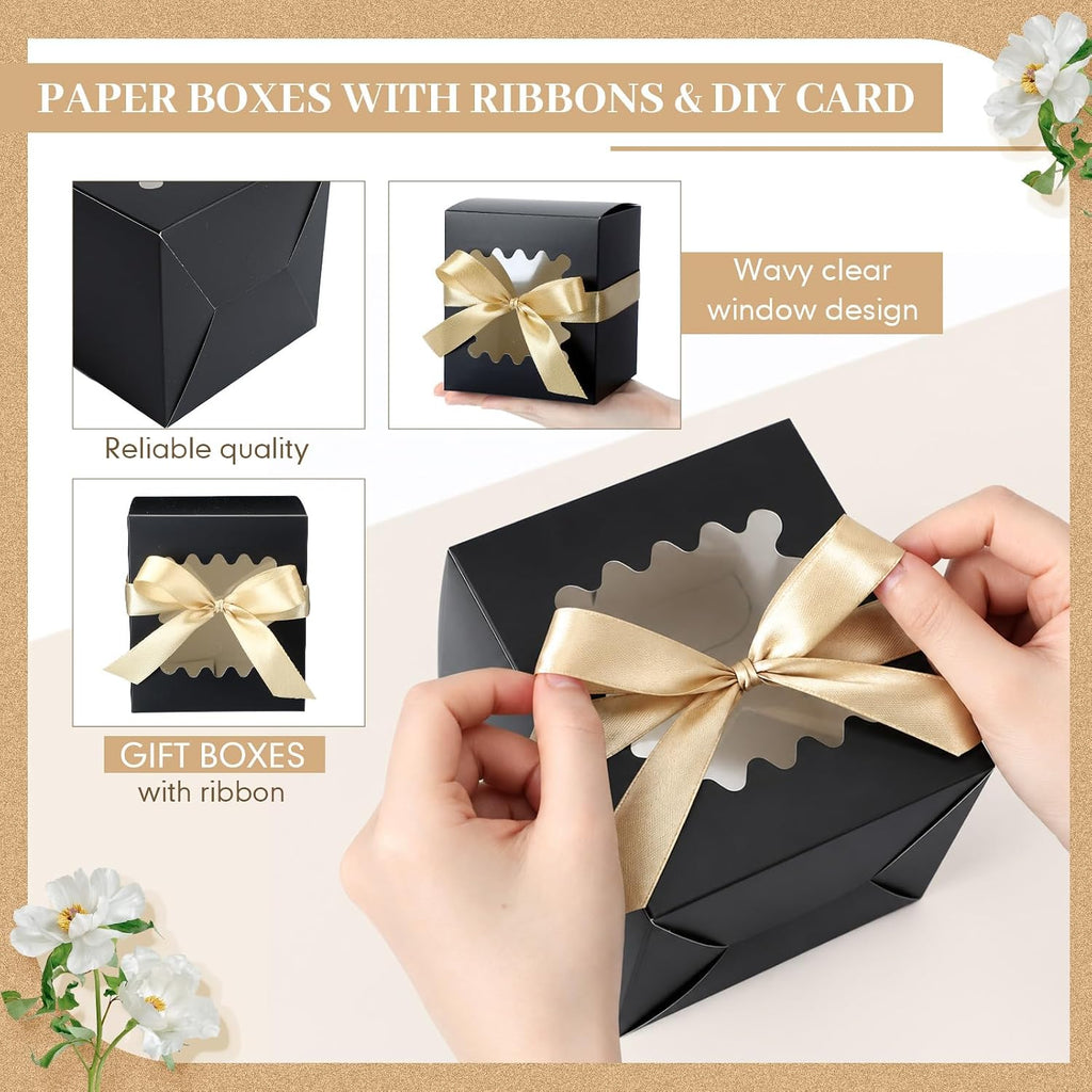 100 Pcs Mug Gift Box with Window Bulk, Coffee Mug Gift Box, Black