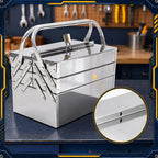 2 Pack Metal Cantilever Tool Box 3 Layer 5 Tray Folding Toolbox