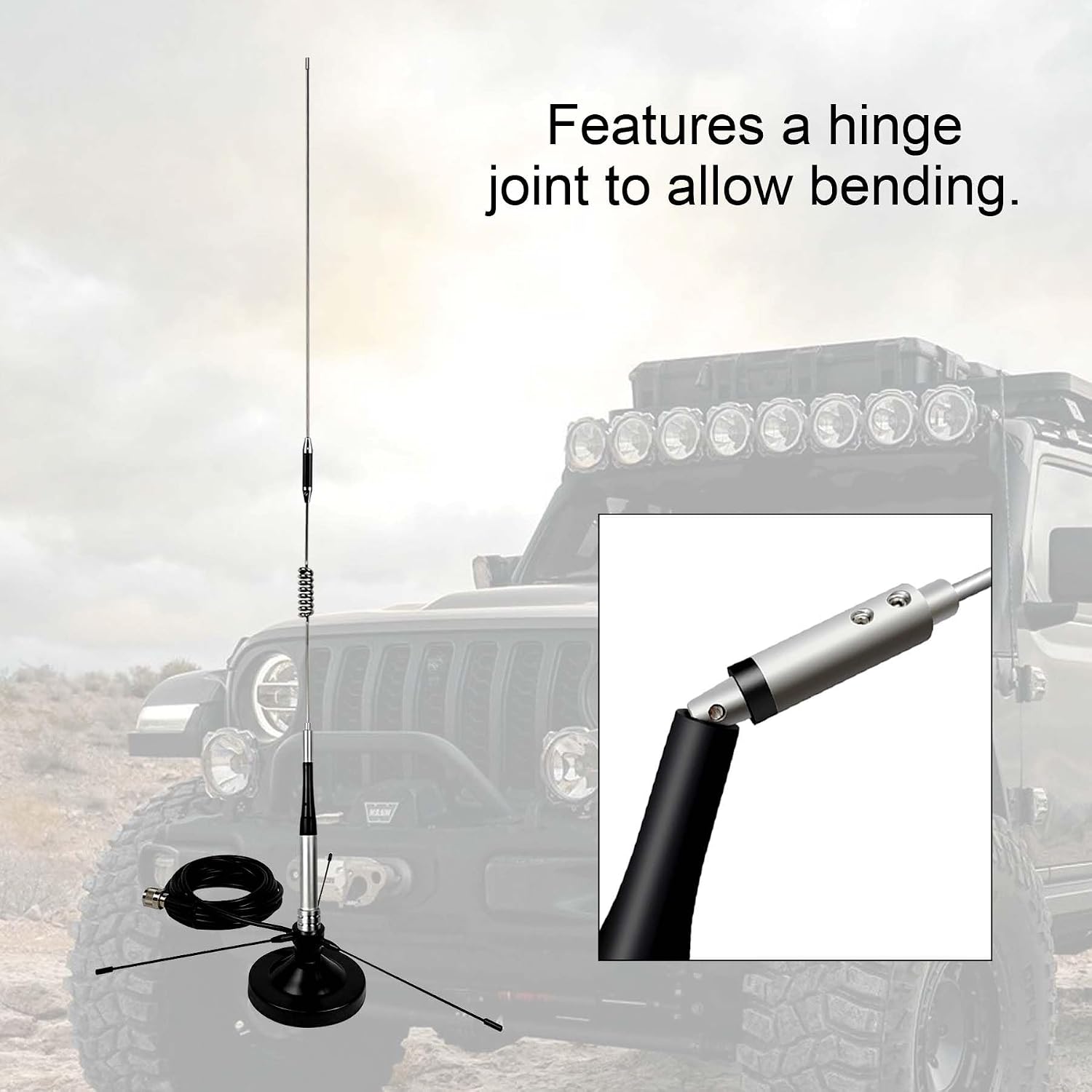 Dual Band VHF UHF Mobile Antenna 136-174MHz 400-470MHz (70cm & 2 Meter) Magnetic Mount Antenna with Ground Planes