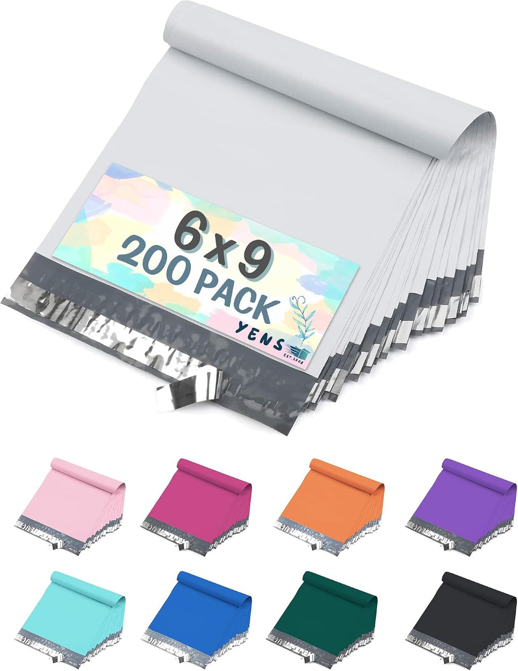 Poly Mailers 6x9 200 Pack White Self-Seal Shipping Envelopes M1
