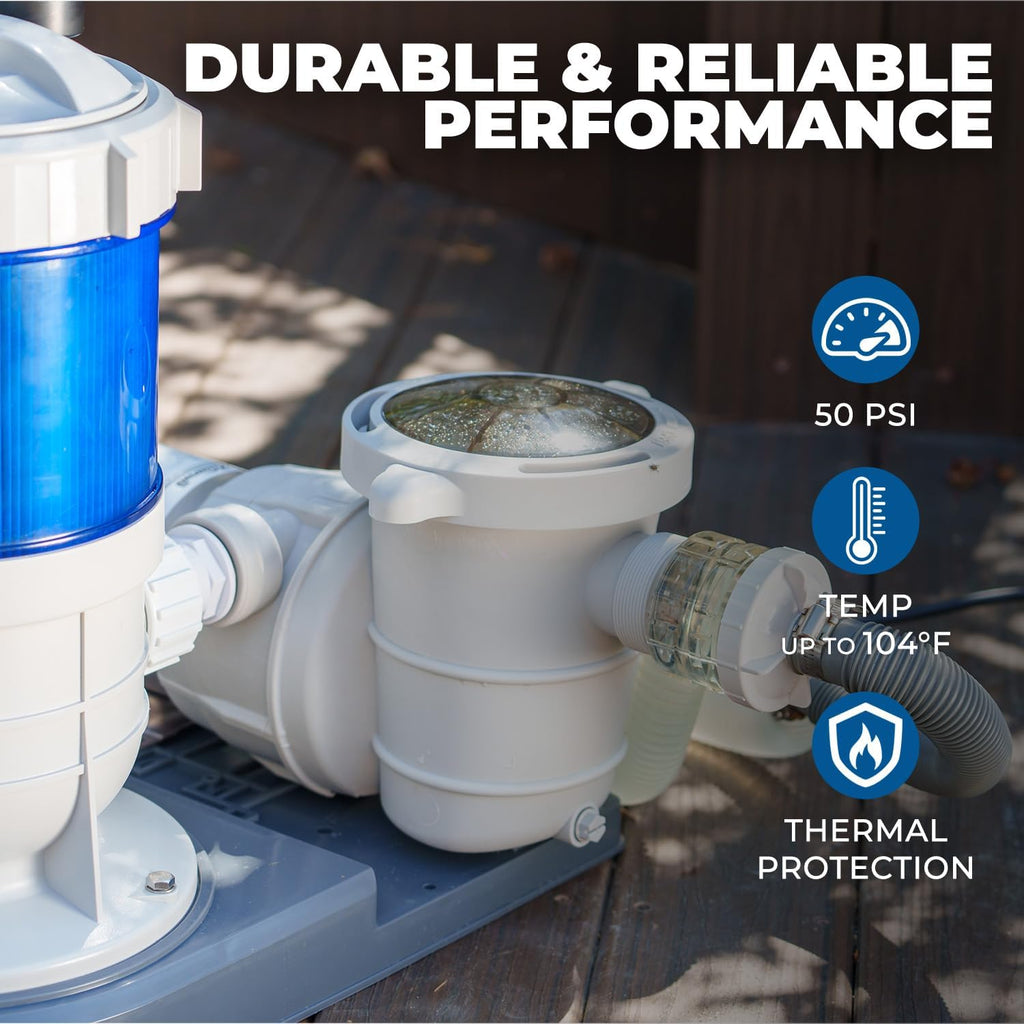 1,800 GPH Pool Cartridge Filter System w/Pool Pump for Above Ground Swimming Pool Up To 18,000 Gallons, 1.5” Ports