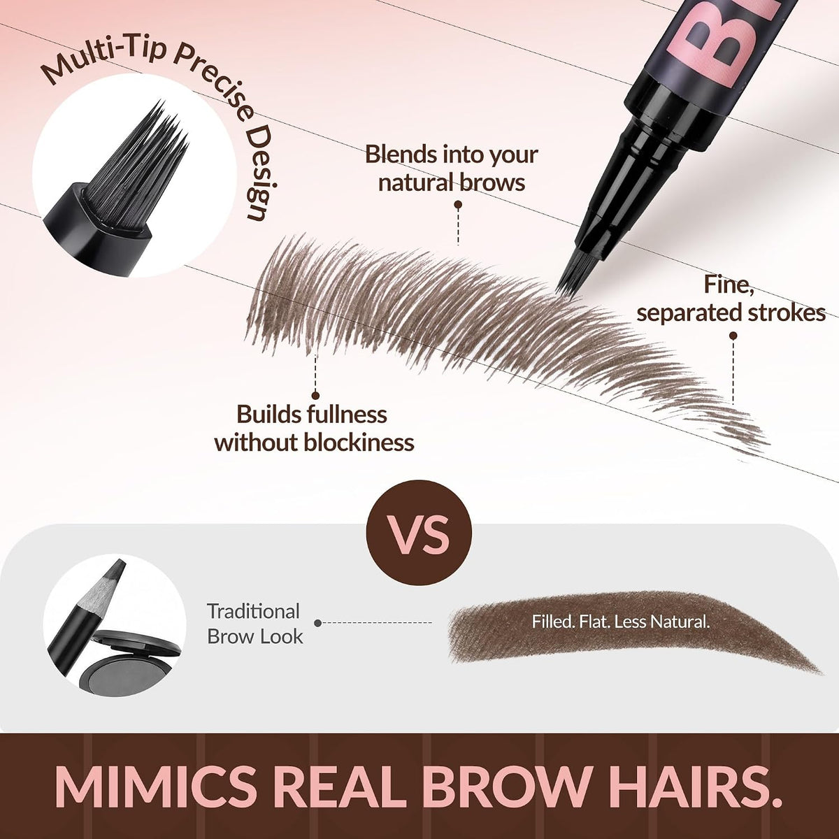 4D Liquid Eyebrow Pen Waterproof hair-like strokes Dark Brown 33